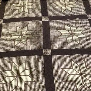 Brown Gingham Star Quilt